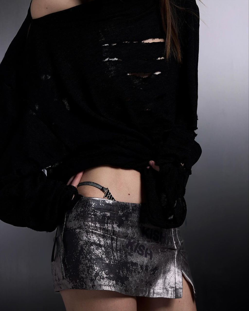 CORRODED MINI SKIRT