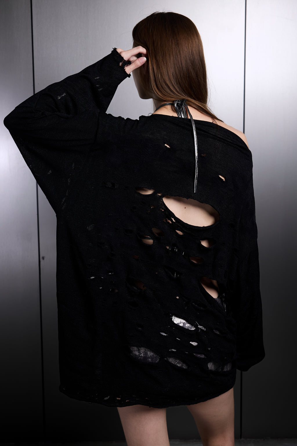 DISTROYED LONGSLEVES TOP