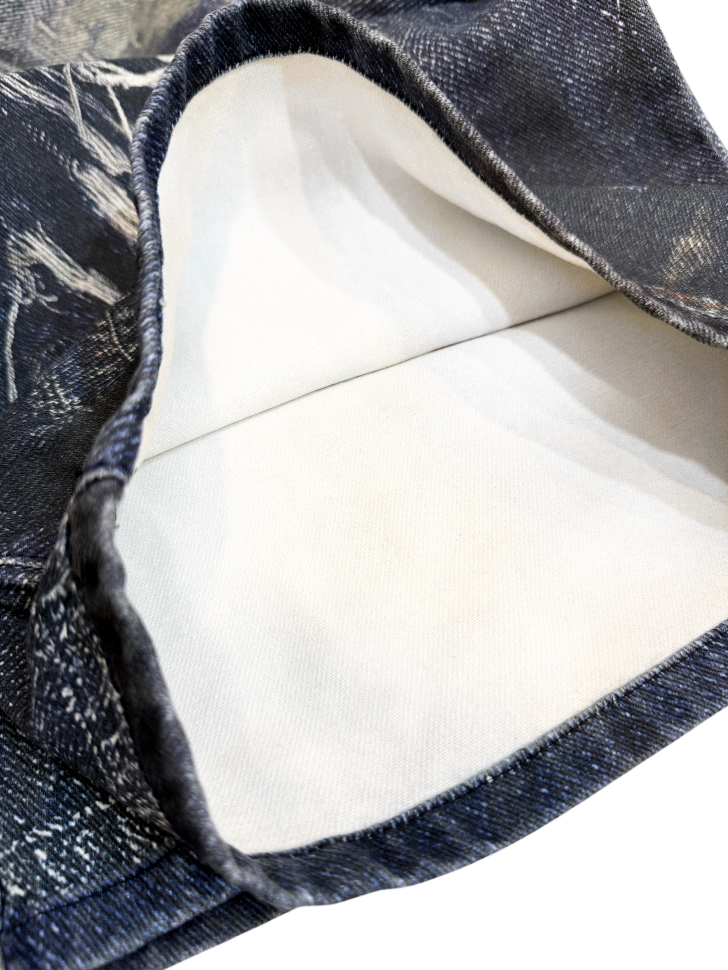 PRINTER RIPPED JEANS